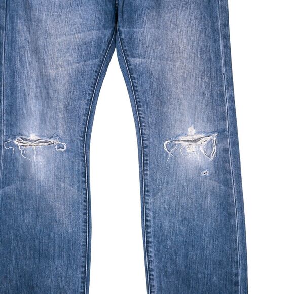 7 For All Mankind Jeans Womens Blue Bootcut Distressed Low Rise Denim Size 10/26 - Picture 7 of 11